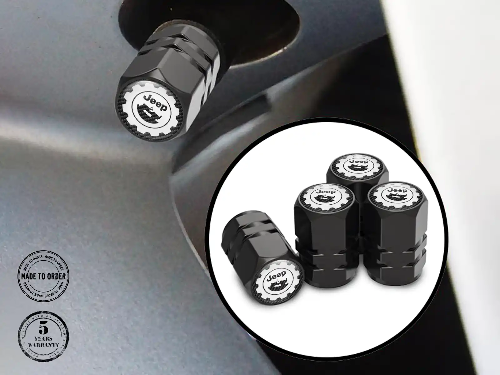 Jeep Tire Valve Stem Caps for Bicycle Pro Style